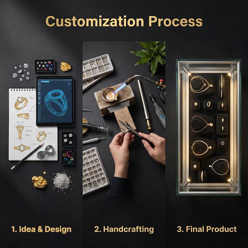 Muxcor customization process from design to finished jewelry