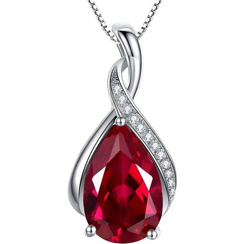 New Simple Multicolored Diamond-encrusted Copper Alloy Temperament with Cuban Chain Silver Drop-shaped Pendant Chain Necklace. view 3