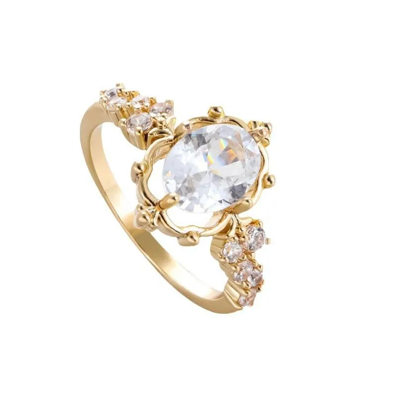 Wholesale Colorful Gemstone Birthstone Claddagh Ring Luxury Brilliant Marriage Crown Wedding Women Rings Fashion Jewelry view 3