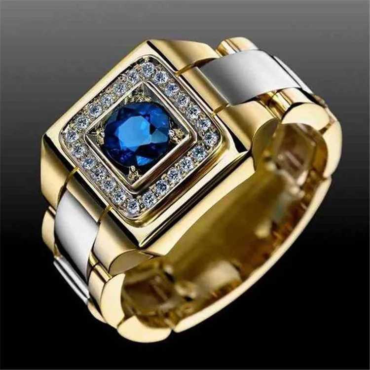 Custom Zircon Extra Big Arabic Chunky Rings European Classic Brilliant Luxury Wedding Rings Fashion Jewelry for Men Charm Gifts view 2