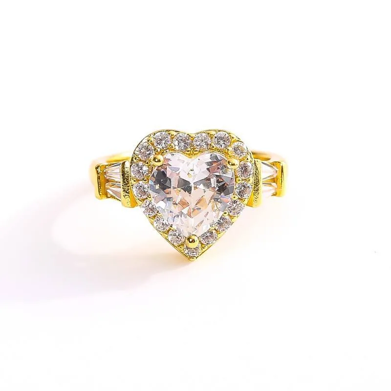 Fashion Jewelry Custom Colorful Gemstone Birthstone Heart Ring Luxury Brilliant Marriage Wedding Crown Claddagh Rings for Girls view 2