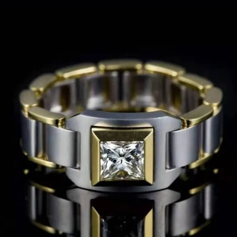 Custom Zircon Extra Big Arabic Chunky Rings European Classic Brilliant Luxury Wedding Rings Fashion Jewelry for Men Charm Gifts view 3