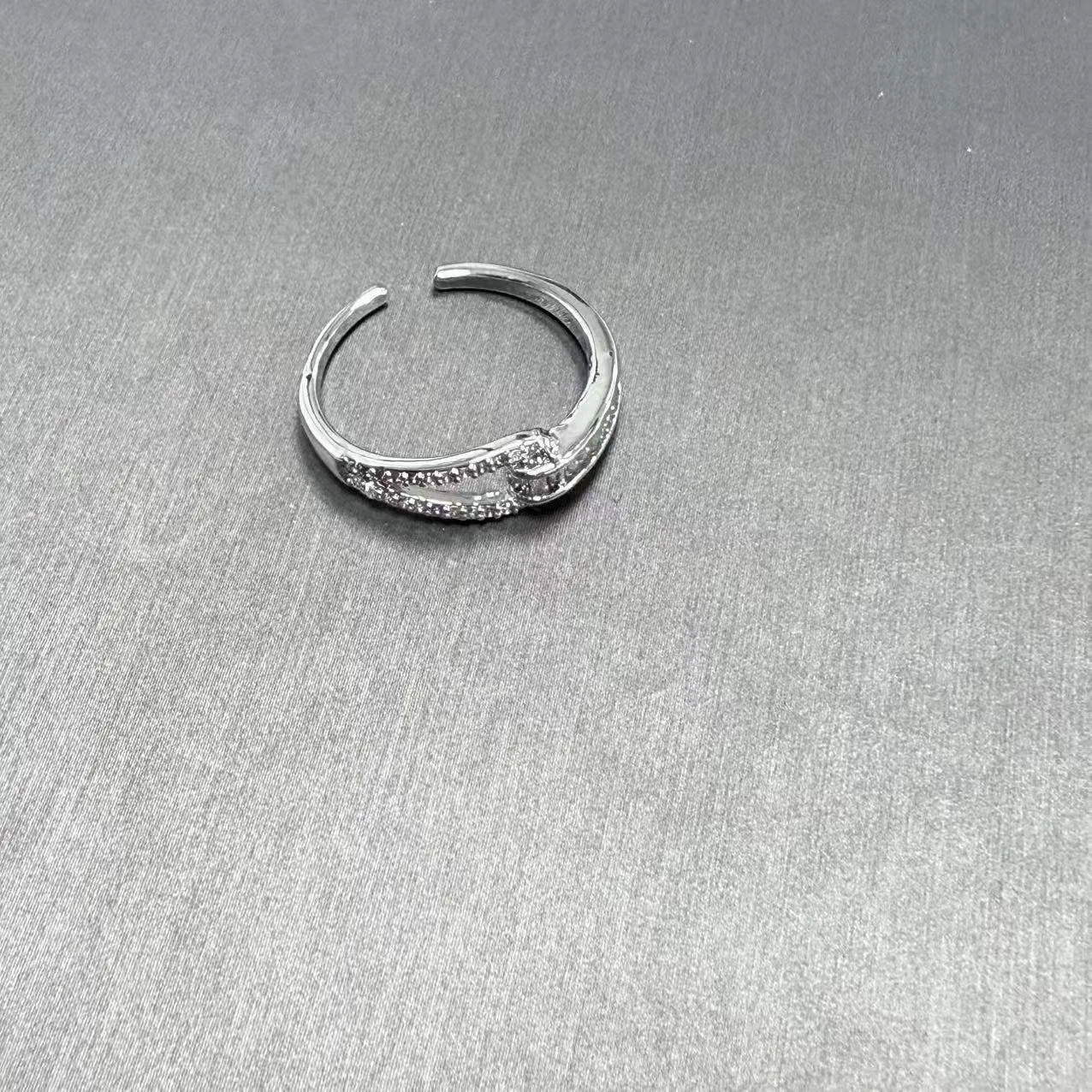 Personalized Zircon Rings Dainty Silver Plated Open Geometric Shape Couple Rings for Women Men Fashion Jewelry