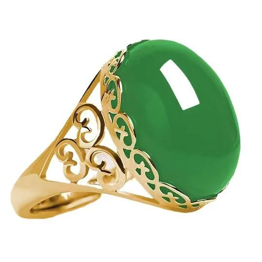 Fashion Jewelry Custom Vintage Emerald Extra-large Colorful Gemstone Ring Luxury Retro Turkish Islamic Rings for Girls