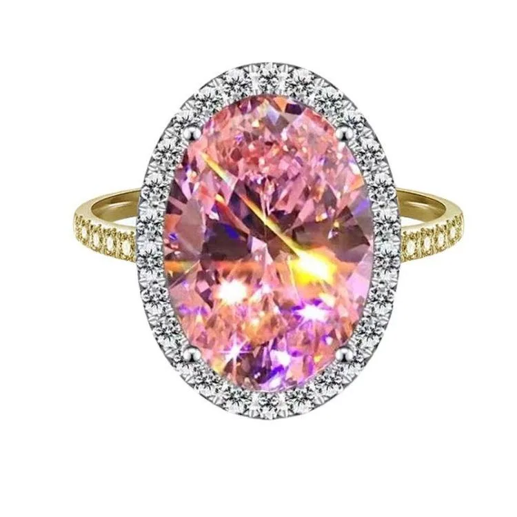 Wholesale Extra-large Gemstone Birthstone Ring Luxury Brilliant Women Men Marriage Wedding Rings Fashion Jewelry