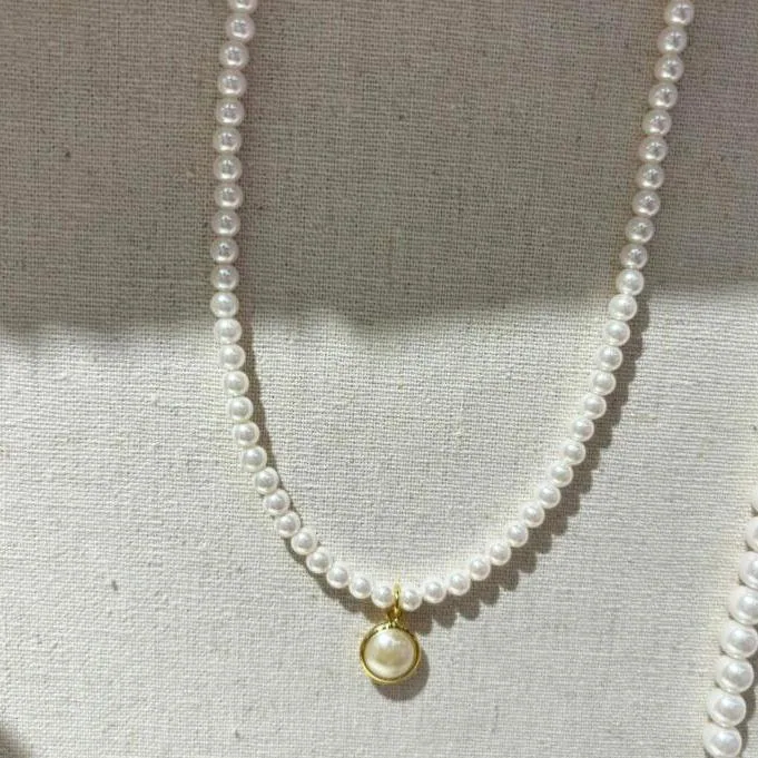 High-quality Products Fashion Exquisite Jewelry Pearl Beaded Round Pendant Necklaces Fancy Jewellery for Ladies Women view 3