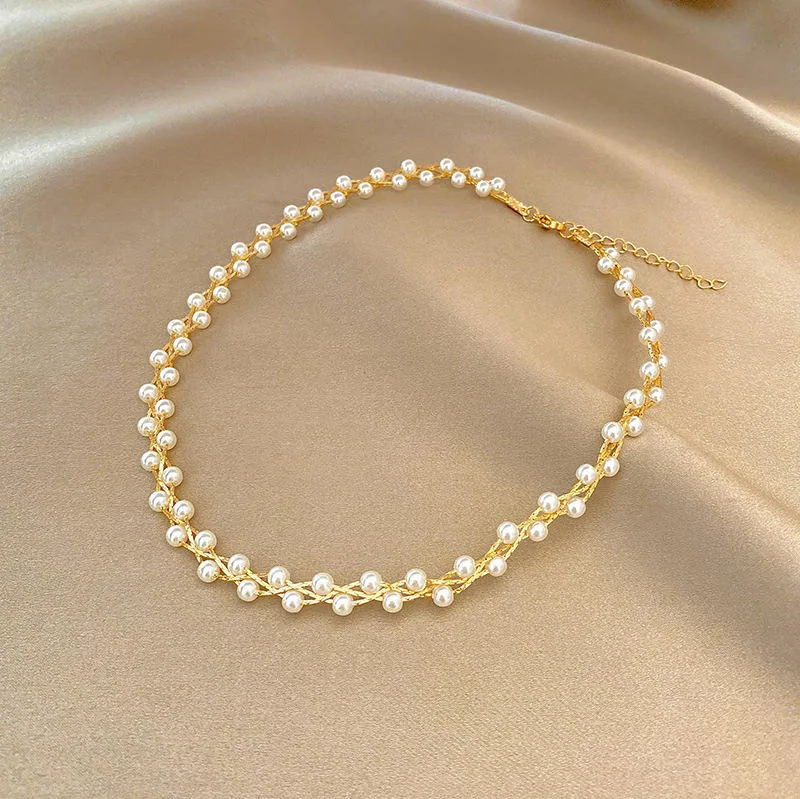 Imitation Pearls Necklace for Women Baroque Pearl Necklace Wedding Fine Designer Inspired Fancy Jewellery for Ladies