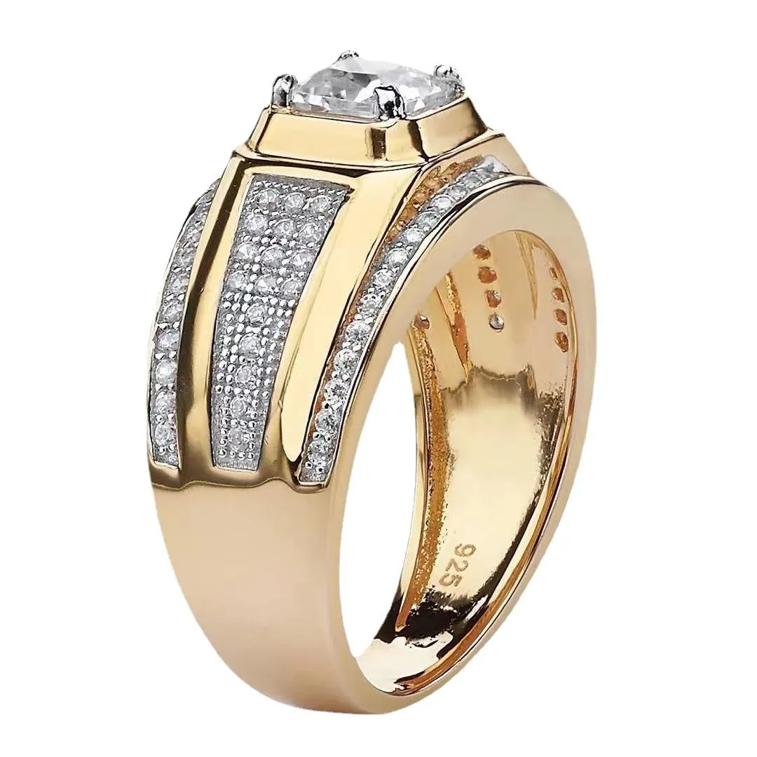 Glowing Fashion Jewelry Wholesale Cubic Zirconia Ring Diamond Classic Brilliant Luxury Women Men Rings For Anniversary Wedding view 2