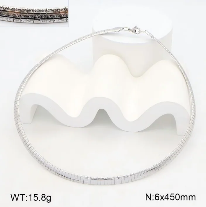 Minimalist Korean Daily Stack 18K Gold Silver Stainless Steel Blade Snake Matching Jewelry Set Thin Choker Necklace Slim Bracelet Casual Office Women Outfit Accessories MOQ 6 Sets view 2