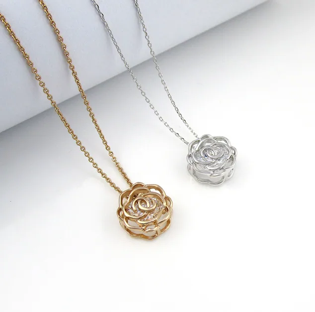 Hollow Rose Flower Cubic Zirconia Leverback Earrings Women Jewelry Set MOQ 6 Sets view 2
