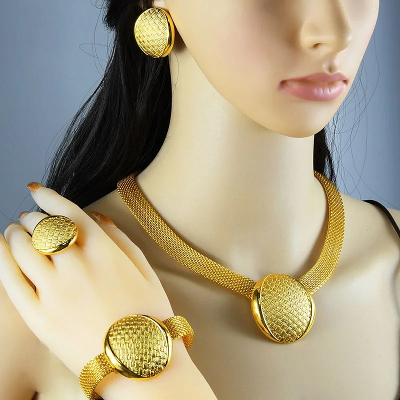 2025 Fashion Trendy Wedding Jewlery Set Luxury Glod Plated Jewelry Chunky Designer Luxury Necklaces for Women Set