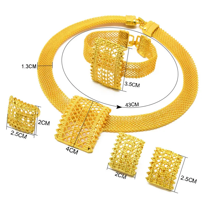 Wholesale Fancy Jewellery for Ladies Fashion Necklaces for Women Set High Quality Glod Plated Jewelry Set view 3