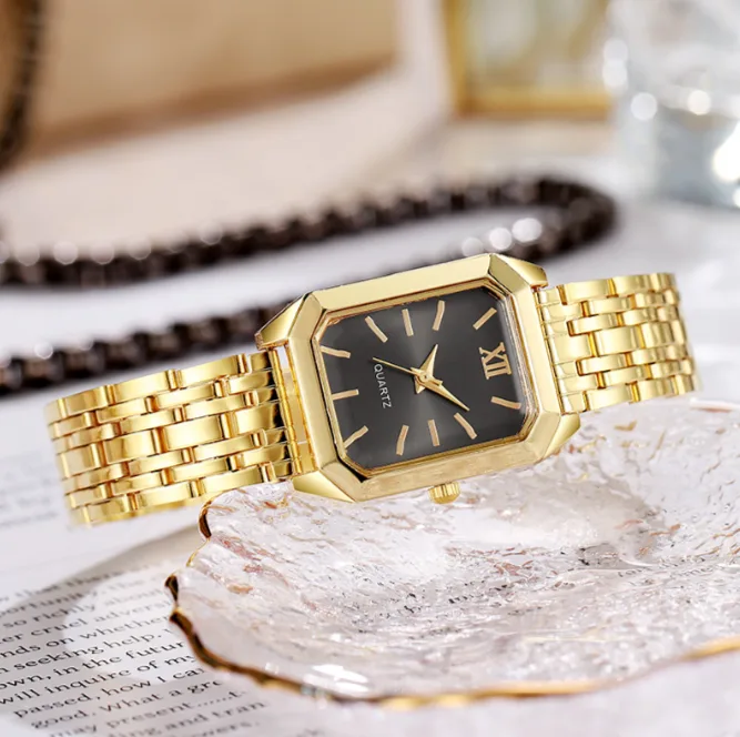 Light Luxury Square Quartz Wrist Watch for Women Minimalist Stainless Steel Band Fashion Ladies Student Watch view 3