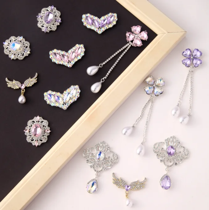 2026 New Pearl Heart Flower Charms Light Luxury DIY Alloy Jewelry Accessories 10pcs