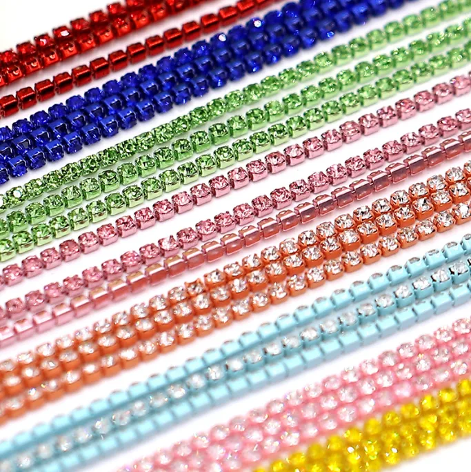 Wholesale Rhinestone Cup Chain Ss16 Sew on Trimming Close Cup Bling Bling Rhinestone Chains for Clothing Accessories view 2