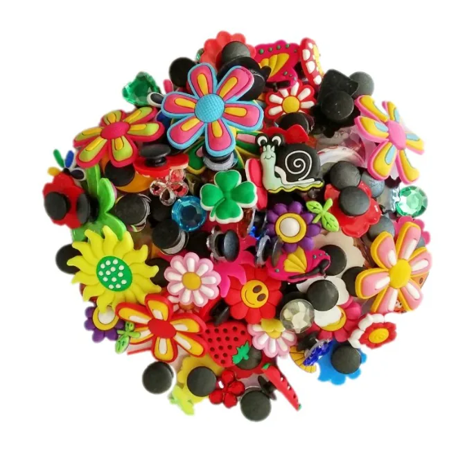 Premium PVC Shoe Charms DIY Decor Accessories For Crocs Beach Shoes 100PCS view 2