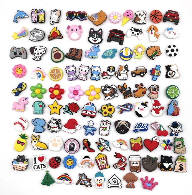 Premium PVC Shoe Charms DIY Decor Accessories For Crocs Beach Shoes 100PCS view 3