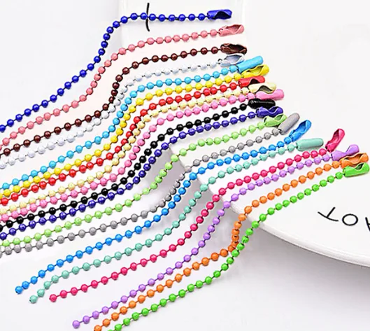 Painted Colorful Ball Chain DIY Pendant Tag Hanging Chain Jewelry Accessories 100PCS