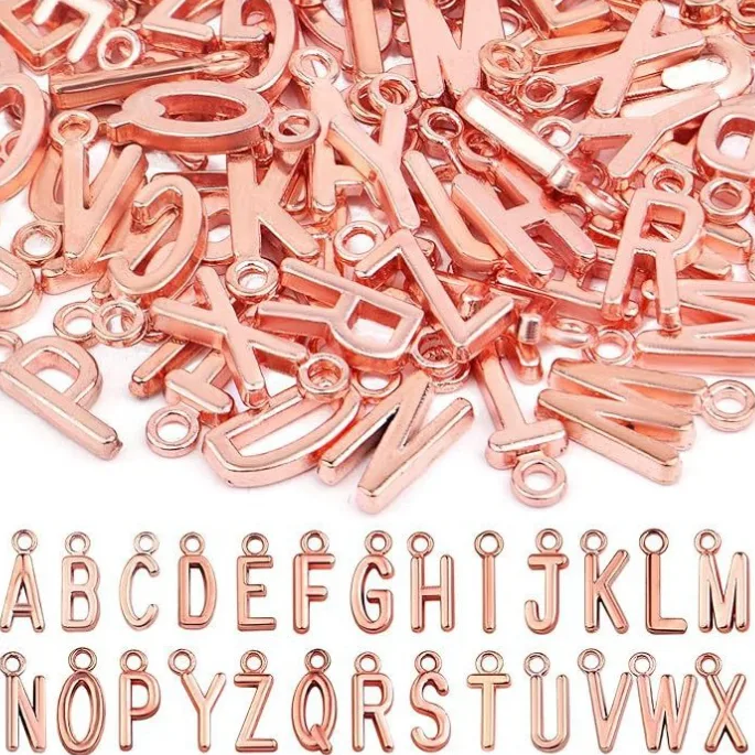 Cross‑Border DIY 26 Alphabet Charms Retro Stainless steel Jewelry Accessories For Handmade Crafts view 2