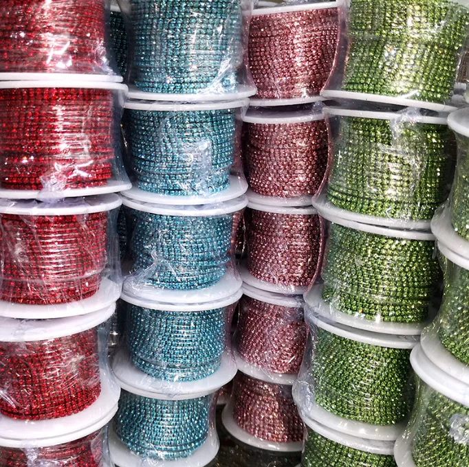 Wholesale Rhinestone Cup Chain Ss16 Sew on Trimming Close Cup Bling Bling Rhinestone Chains for Clothing Accessories