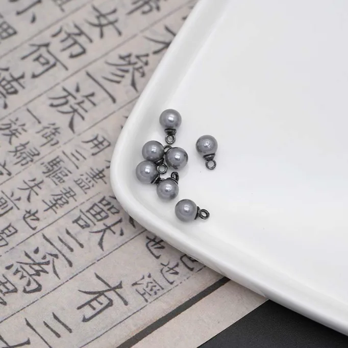 Teardrop Imitation Pearl Pendant Alloy Plated DIY Bracelet Jewelry Accessories 100pcs view 2