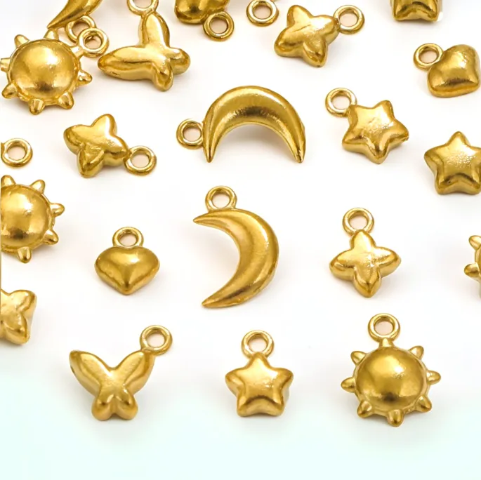 Mini Cute Moon Sun Charms Stainless Steel Titanium Steel DIY Jewelry Accessories Cannot Be Mixed view 2