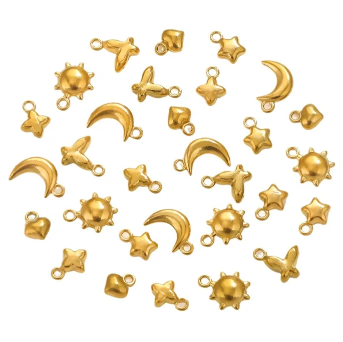 Mini Cute Moon Sun Charms Stainless Steel Titanium Steel DIY Jewelry Accessories Cannot Be Mixed