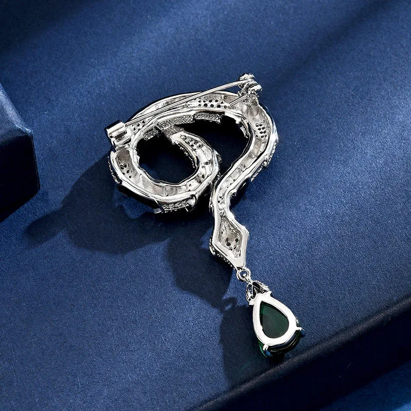 Snake Fashion Brooch Unique Design Pin for Women Men Suit Accessory Wholesale Jewelry Anti-Exposure Clip for Party Wedding view 2