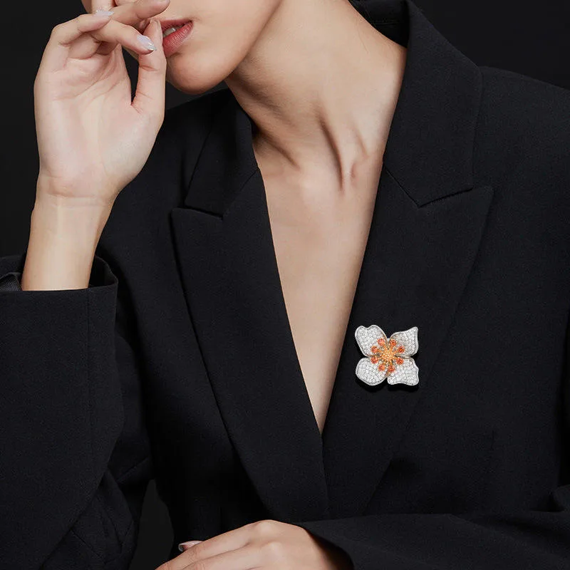 Flower Magnetic Brooch Pin Daily Commuter Anti-Exposure Magnetic Button Elegant Outfit Accessory Fancy Jewellery for Ladies Men view 3
