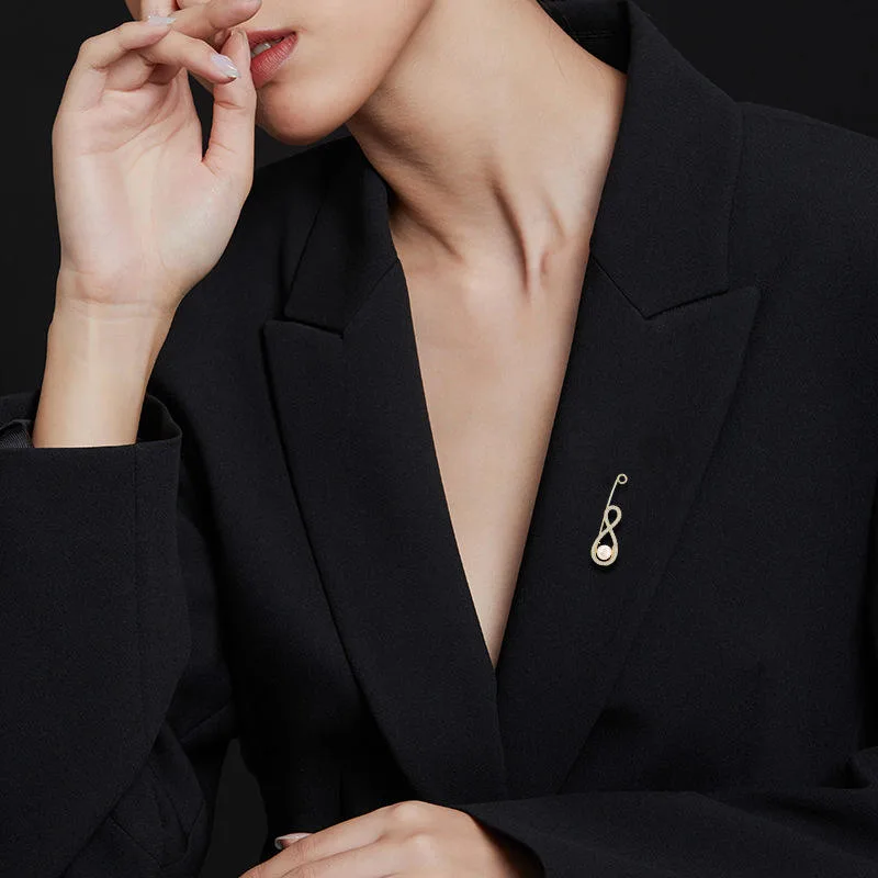Freshwater Pearl Large Brooch for Women Men High-End Cardigan Clasp Shawl Pin Fixed Button Brooch for Parry Wedding view 3