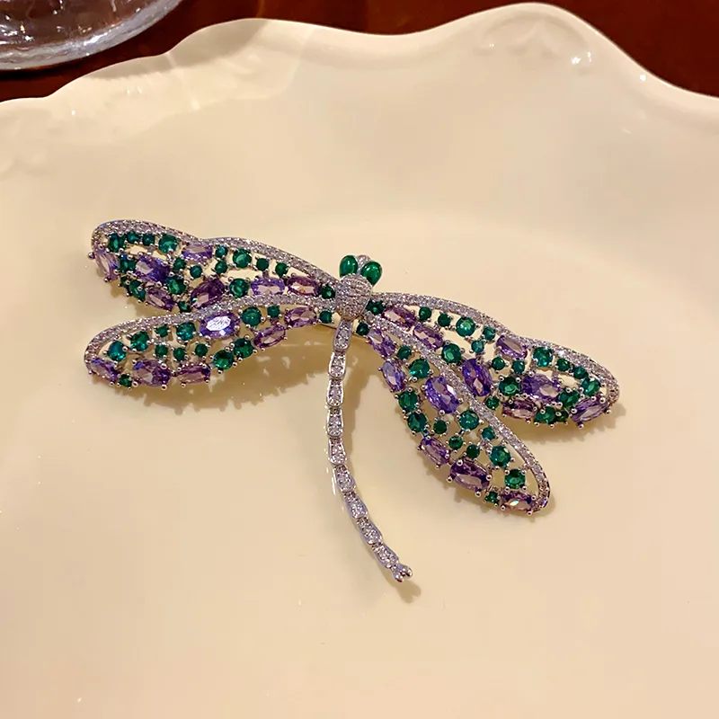 Dragonfly-shaped Zircon Brooch Copper Children's & Women's Fashion Classic Wedding Jewelry Gift Accessories view 2