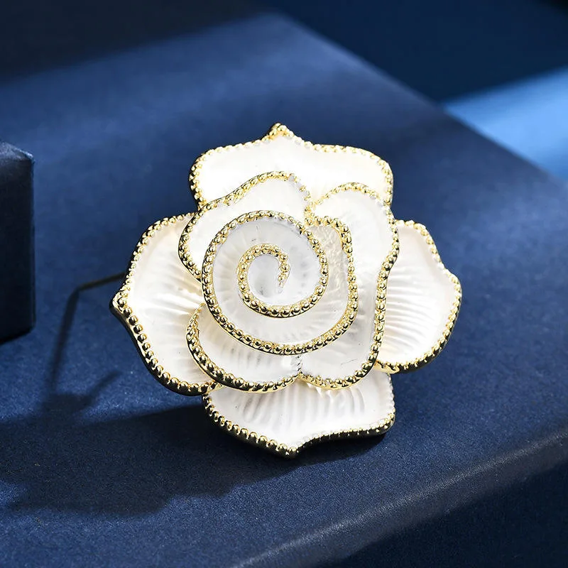 Versatile Camellia Brooch Wholesale Fashion Jewelry for Women Men High-End Elegant Corsage, Anti-Exposure Pin for Wedding Party