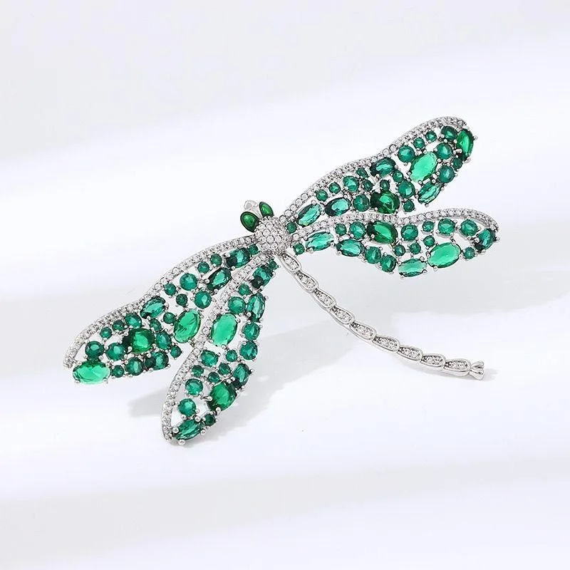 Dragonfly-shaped Zircon Brooch Copper Children's & Women's Fashion Classic Wedding Jewelry Gift Accessories