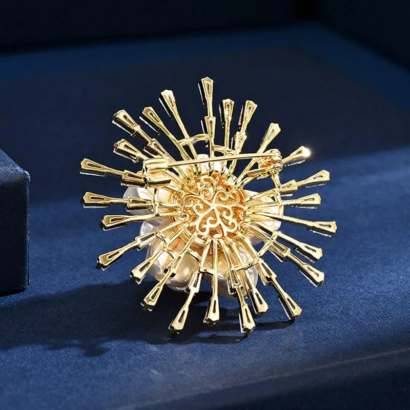 Baroque Pearl Flower Fashion Brooch Elegant Floral Jewelry for Women Fine Jewelry Wholesale Anti-Exposure Pin for Wedding Party view 2