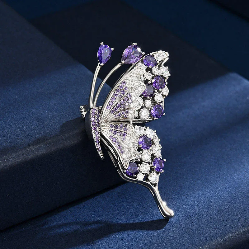 Butterfly Brooch Wholesale Fashion Jewelry for Women Men Animal Lapel Pin Unique Anti-Exposure Clip Accessory for Wedding Party
