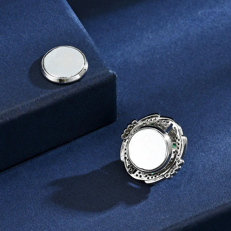 Baroque Fashion Brooch Geometric Magnetic for Women Men Unique Jewelry Elegant Pin Accessories for Wedding Party view 2