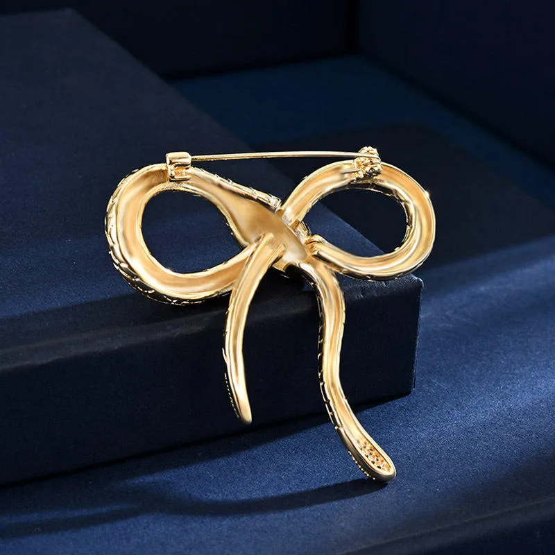 Bow Snake Fashion Brooch Elegant Animal Pin for Women Men Suit Accessory Wholesale Jewelry Anti-Exposure Clip for Party Wedding view 2