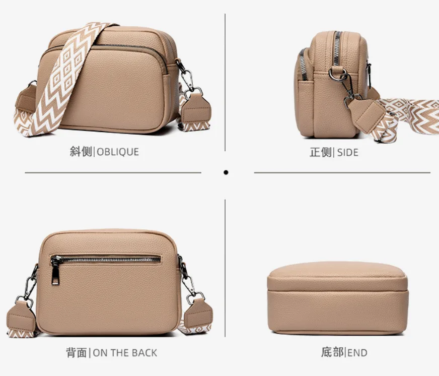Simple Urban Style Women's PU Crossbody Bag Multi Pocket Casual Shoulder Bag with Detachable Strap view 3