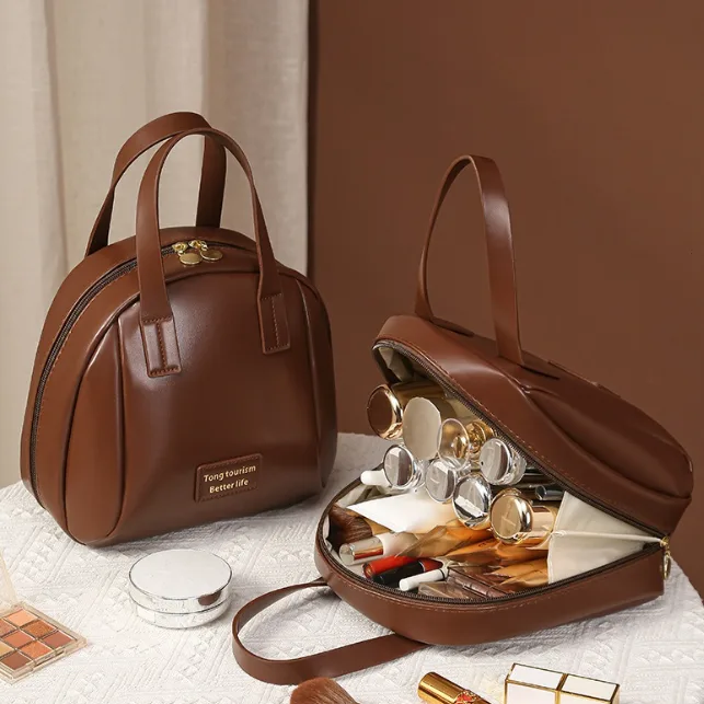 Maillard Shell‑Shaped Makeup Bag Waterproof Large Capacity Divided Storage Portable Travel Toiletry Cosmetic Bag