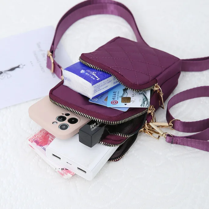 Casual Nylon Mini Crossbody Bag Lightweight Cell Phone Purse with Adjustable Strap view 2