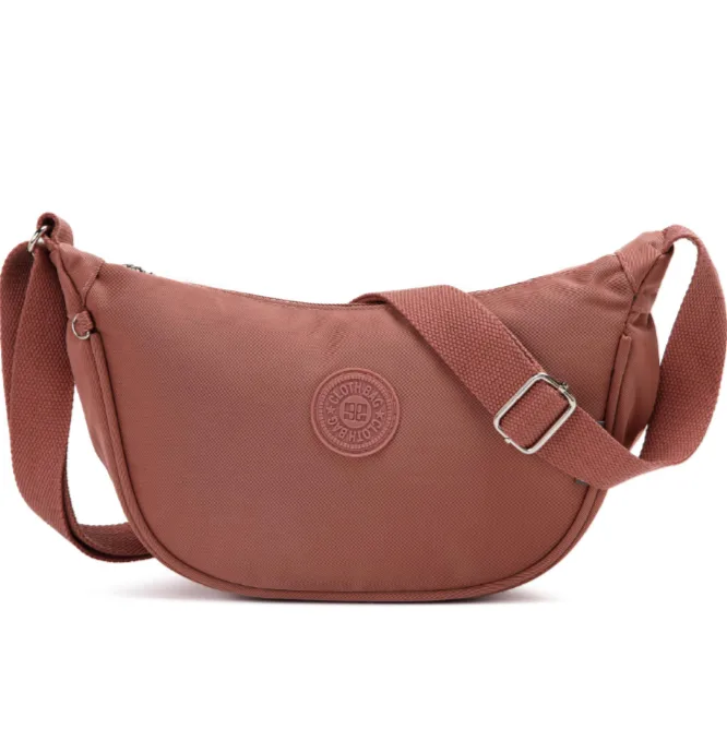 Minimalist Dumpling Crossbody Bag Water‑Resistant Nylon Women Shoulder Purse for Daily Use