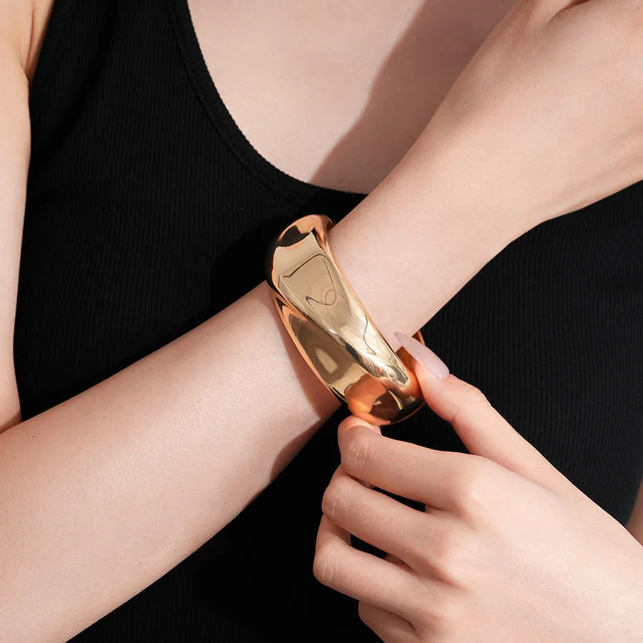 Chinese Bangles in Bulk Gold Plated Alloy Copper Wedding Jewelry Joias De Luxo Fancy Jewellery for Ladies Clasp view 2