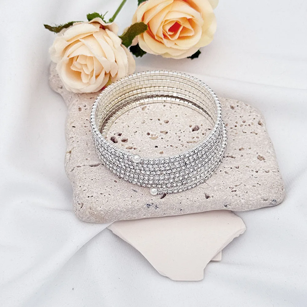 Luxury Fashion Bracelet Multi-layer Stacked Women Jewelry Silver Shining Starry Sky Temperament Cuff Bangles for Gift