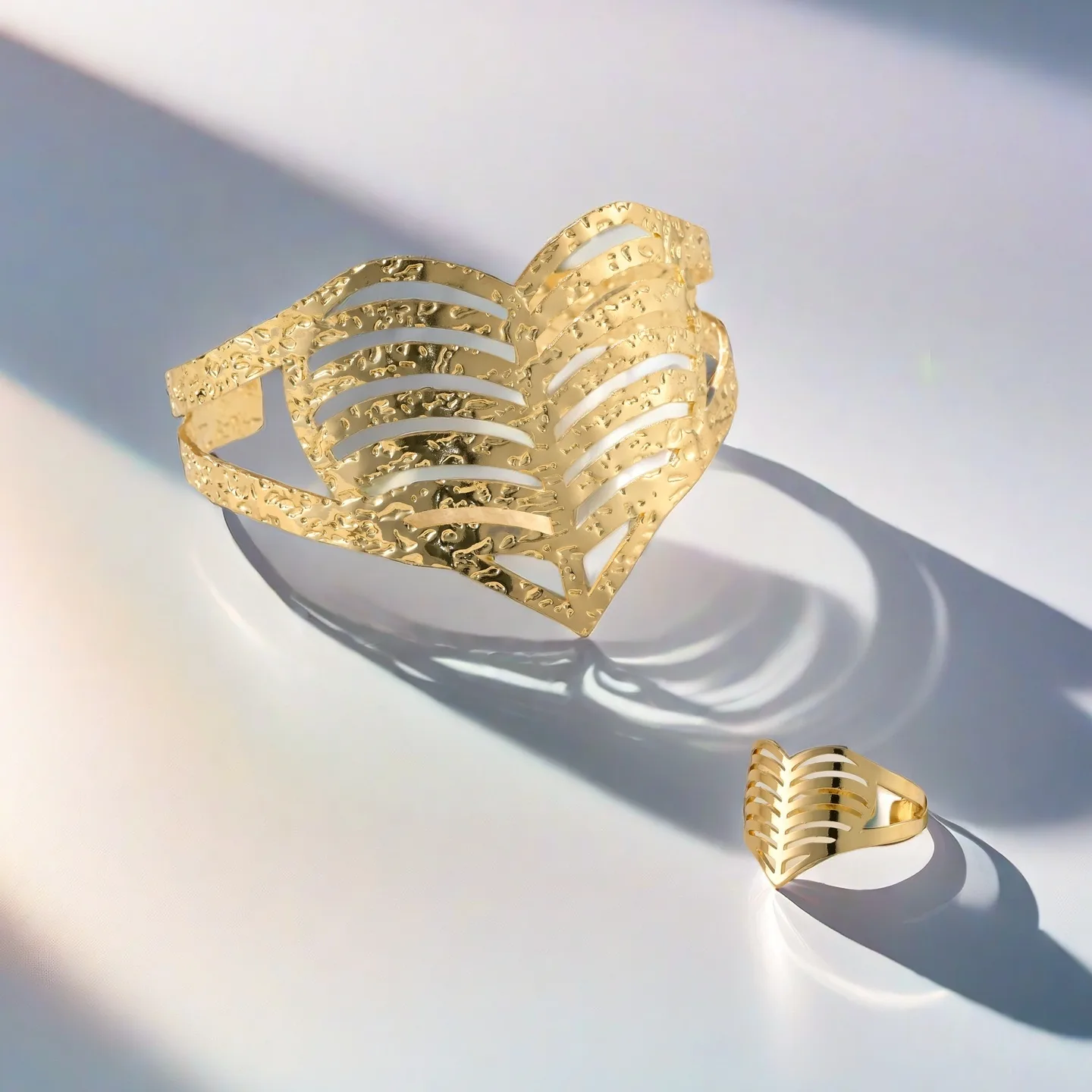Gold Love Bangles with Ring Wedding Gold Plated Alloy Copper Fancy Jewellery for Ladies Designer Inspired Jewelry Sets view 3