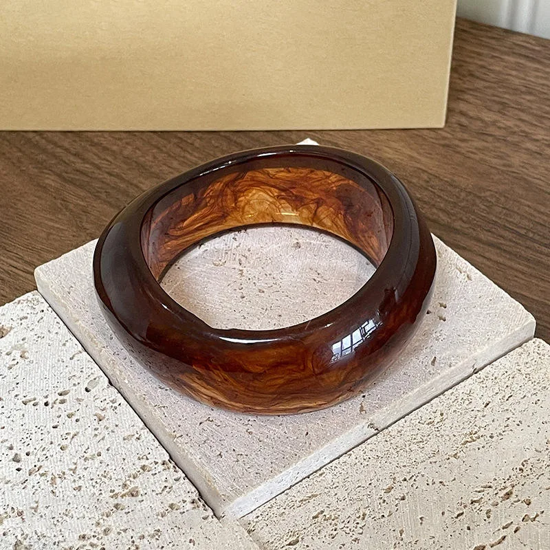 Wholesale Bulk Acrylic Wide Chunky Bangles Bracelets for Women Wrist Jewelry Accessories Valentine's Day Mother's Day Gift view 3