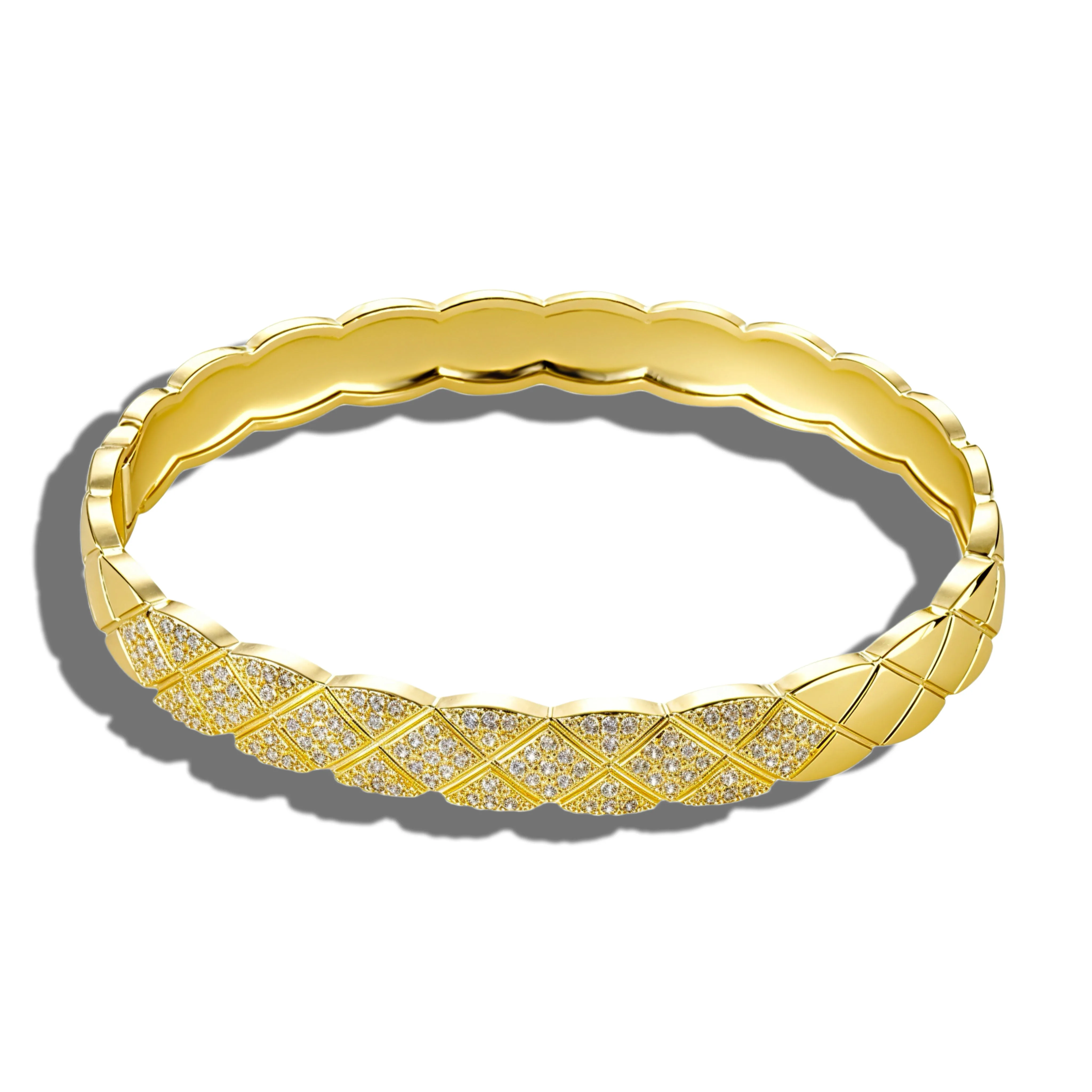 Fashion Simple Gold Plated Alloy Jewelry Zircon Mesh Personalized Elegant Versatile Close Bangles Bracelet Jewelry for Women view 3