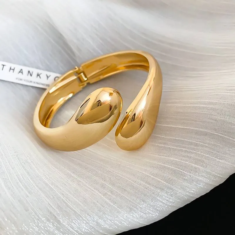 Good Quality Chunky Big Bangles Women Wedding Jewelry Gold Plated Alloy Copper Jewelry Fancy Jewellery for Ladies view 3