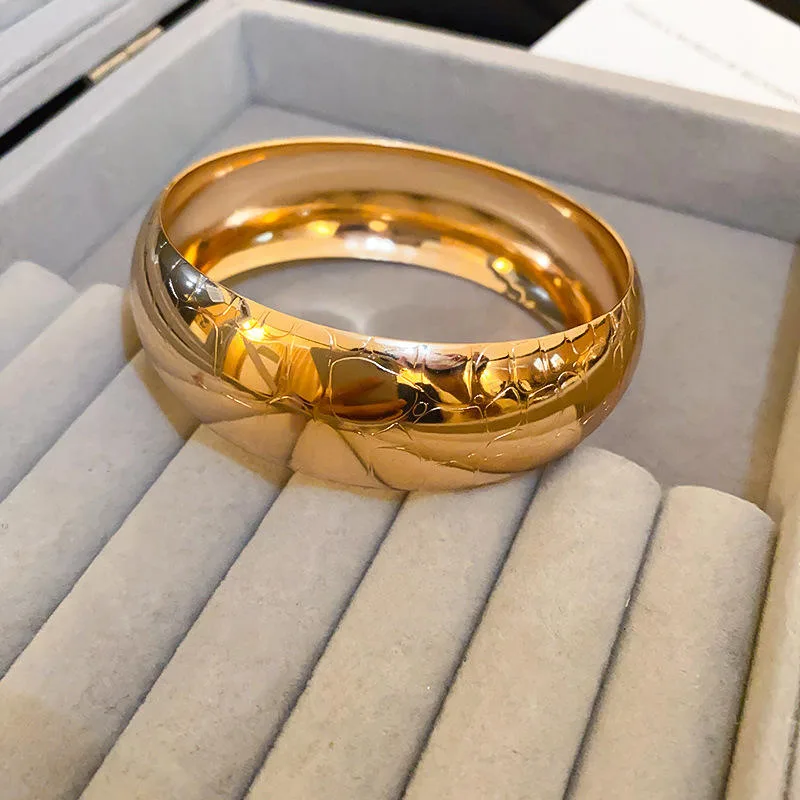 2025 Fashion Gold Plated Alloy Copper Joias De Luxo Fancy Jewellery for Ladies Chunky Adjustable Bangles Wedding Jewelry