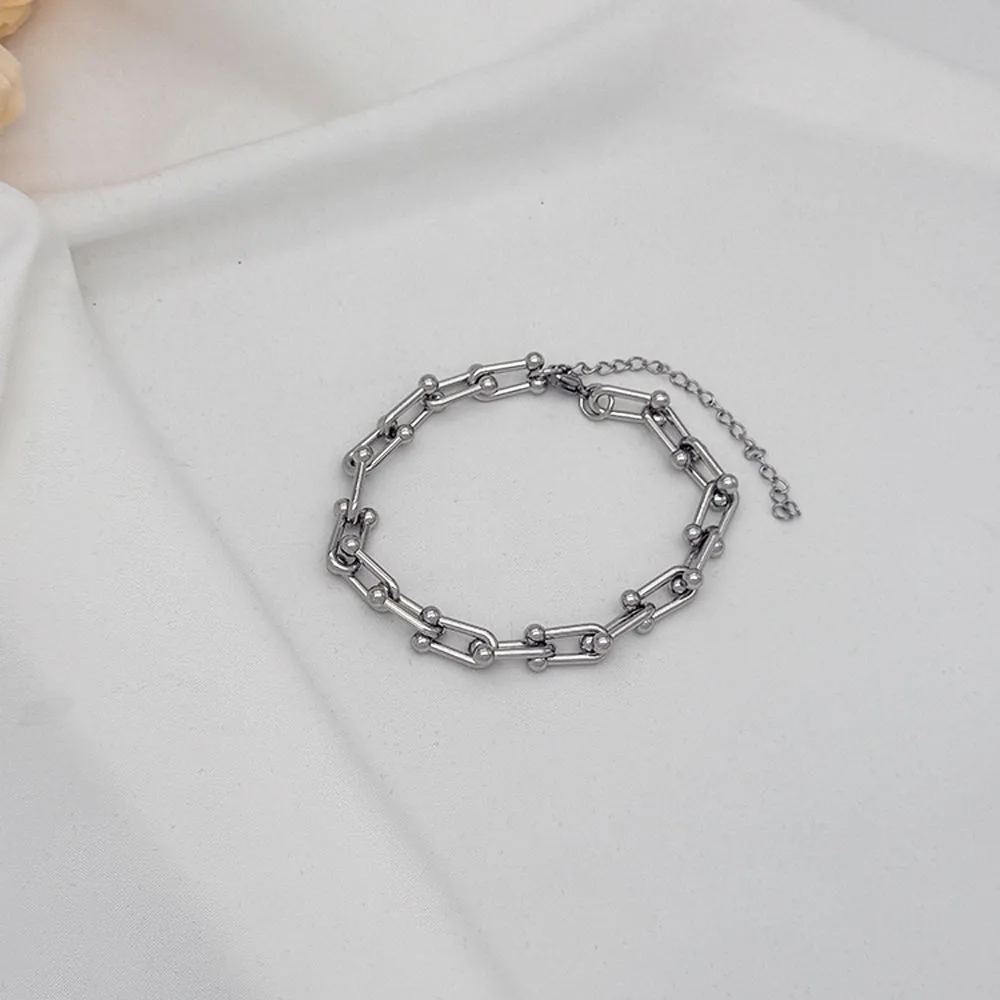 Wholesale Fashion Stainless Steel Personal Custom Essence Bracelet Silver No Fade Custom logo Jewelry Wholesale for Men Women view 2