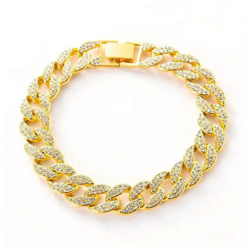 New Hip-hop Chic Copper Alloy Chilled Double-row Adjustable Temperament Men and Women Cuban Fashion Chain & Link Bracelets